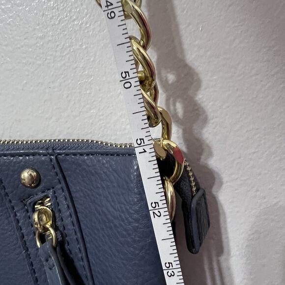 Juicy Couture Zippered Crossbody Bag Shoulder Purse Slate Blue Vegan Leather - Picture 12 of 13